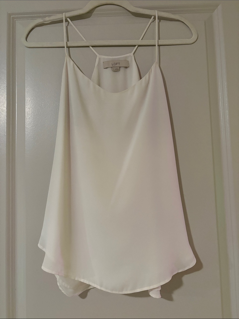 LOFT Cream Spaghetti-Strap Satin Cami